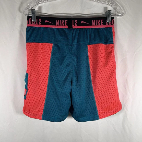Nike Basketball Shorts Men's Small Pink Green Mesh Nike Sports Elastic Waist - Picture 8 of 12